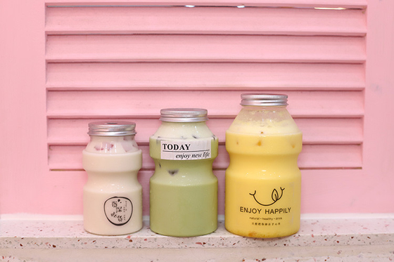 Riutilizzabile Double Wall Square Cafe Cup trasparente Boba Round Clear 500ml Cup di tè di succo con paglia