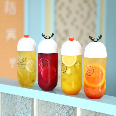 Bottiglia di tè di latte in plastica trasparente di design moderno con vite sul coperchio
