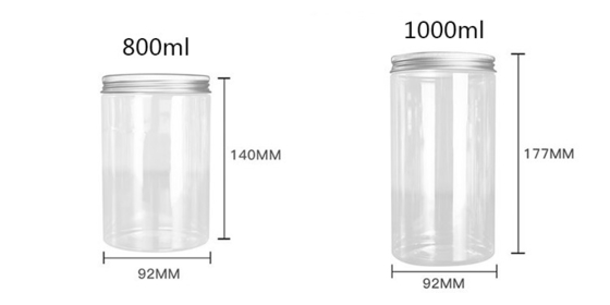 Bottoni in PET di plastica bianca di grado alimentare 4 oz 8 oz 300 ml 500 ml di forma rotonda vuota crema per occhi e viso contenitori di crema 16 oz