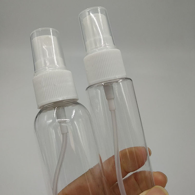 Bottiglia di spray PET trasparente con design rotondo classico liscio
