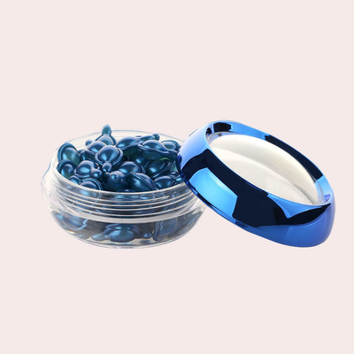 Contenitore cosmetico in plastica liscia trasparente con guarnizione sensibile alla pressione