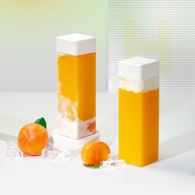 Bottiglia di tè al latte di plastica isolante cristallina 500 ml priva di BPA