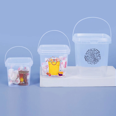 Bottine di tè di latte di plastica trasparente a prova di perdite con viti sul coperchio