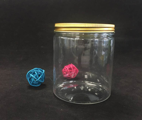 Vaso di plastica trasparente con coperchio in alluminio per la conservazione della crema