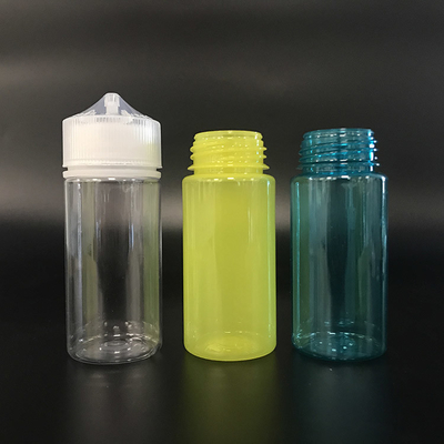 Bottiglie di plastica PET trasparenti da 100 ml con tappi a vite metalliche per liquidi