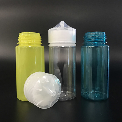 Bottiglie di plastica PET trasparenti da 100 ml con tappi a vite metalliche per liquidi