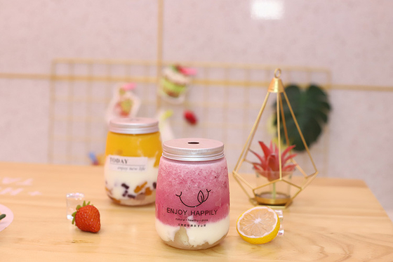Maniglia di plastica colorata a prova di perdite Bottiglie di succo di latte e tè