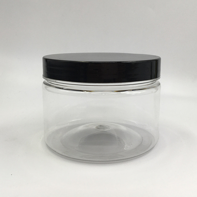 Contenitori di barattoli di plastica trasparente personalizzabili con coperchi in alluminio per una capacità di 2-8 oz