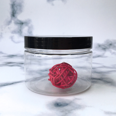 Contenitori di barattoli di plastica trasparente personalizzabili con coperchi in alluminio per una capacità di 2-8 oz