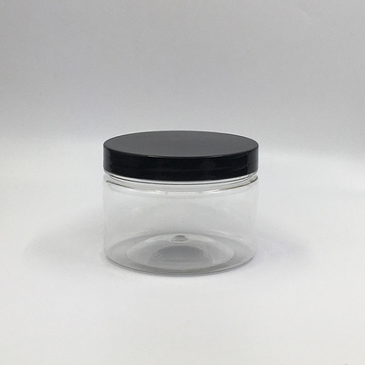 Contenitori di barattoli di plastica trasparente personalizzabili con coperchi in alluminio per una capacità di 2-8 oz