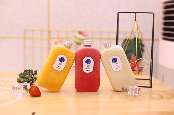 Bottiglie di tè al latte in plastica personalizzabili da 120 ml con viti sul coperchio