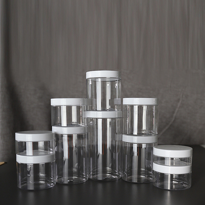 Bottine di plastica per la bellezza personalizzate / contenitori di plastica per cosmetici in varie capacità da 10 a 150 ml