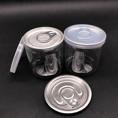 Contenitori di barattoli di plastica trasparenti con coperchi personalizzabili