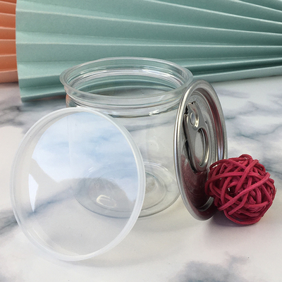 Contenitori di barattoli di plastica trasparenti con coperchi personalizzabili