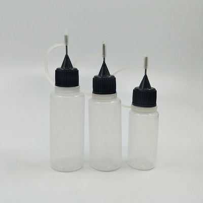 Logo personalizzato 15 ml bottiglia gocciolante di plastica per la distribuzione di liquidi precisi in chiaro e nero