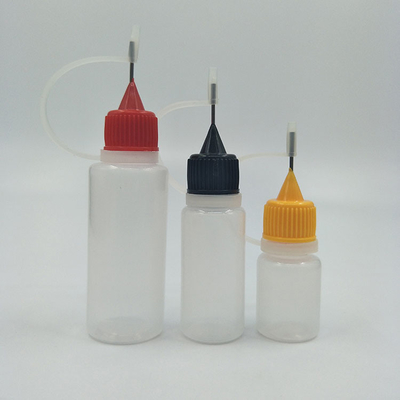 Logo personalizzato 15 ml bottiglia gocciolante di plastica per la distribuzione di liquidi precisi in chiaro e nero
