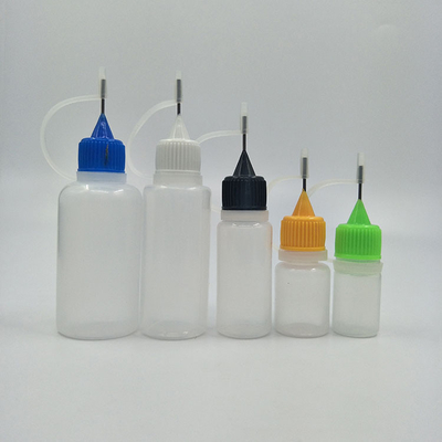 Logo personalizzato 15 ml bottiglia gocciolante di plastica per la distribuzione di liquidi precisi in chiaro e nero