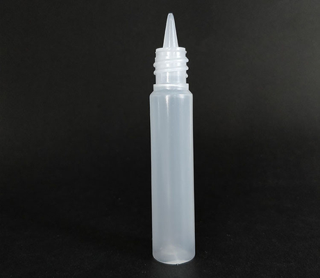 Bottiglia di liquido in plastica rotonda e trasparente in PET con logo personalizzato