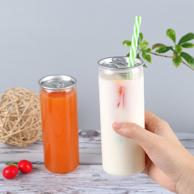 Bottiglie di tè al latte di plastica trasparente e isolante personalizzabili con vite sul coperchio