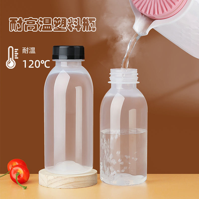 Bottiglie di succo di plastica a prova di perdite quadrate e rotonde con coperchio