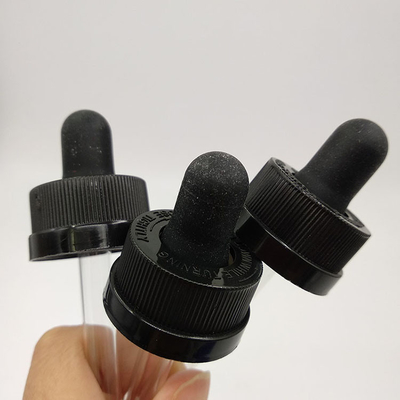 10 ml Bottiglie a goccia con tappo trasparente nero Personalizzare