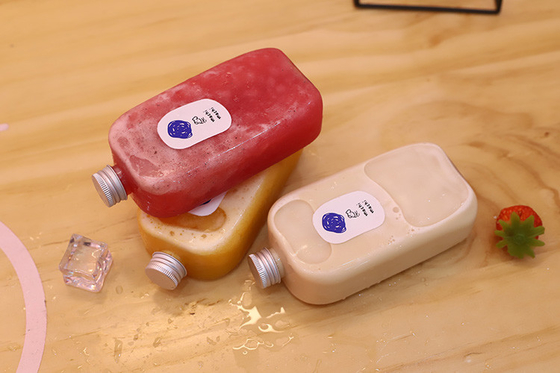 Bottiglie di latte e tè quadrate e rotonde con tappi a prova di perdite