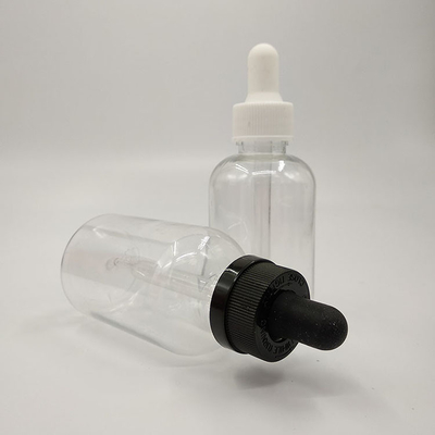 Bottiglie di plastica a goccia trasparenti neri personalizzati per sigillamento tipo tappo a vite