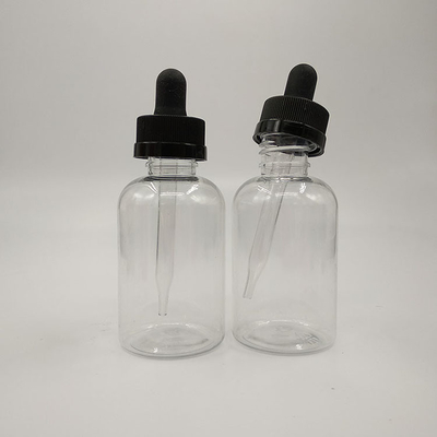 Bottiglie di plastica a goccia trasparenti neri personalizzati per sigillamento tipo tappo a vite