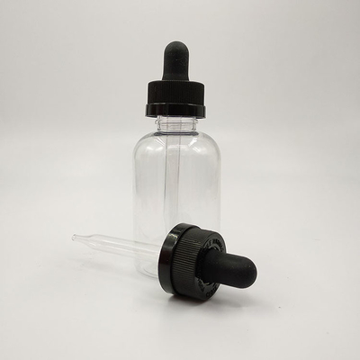 Bottiglie di plastica a goccia con tappo a vite nero trasparente per misure accurate