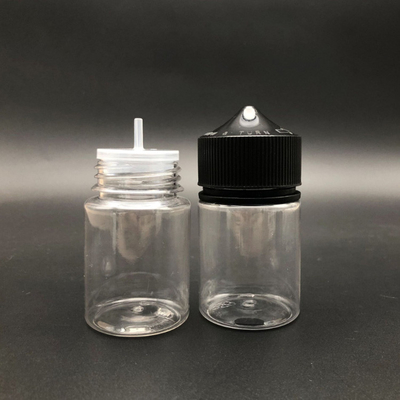 Bottiglia trasparente rotonda E liquida da 100 ml con tappo a vite a prova di bambino e serigrafia personalizzata