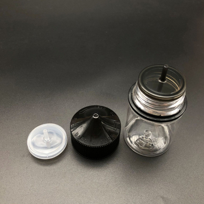 Bottiglia trasparente rotonda E liquida da 100 ml con tappo a vite a prova di bambino e serigrafia personalizzata