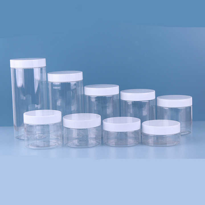 Contenitori per barattoli di plastica con coperchio in alluminio e imballaggio personalizzato