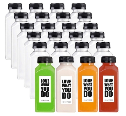 Bottiglie di succo di 250 ml con tappo bianco con logo personalizzato Bottiglia di plastica per animali domestici