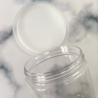 Bottiglia di plastica trasparente all'ingrosso economica con coperchio, vasetti a forma di vaso di plastica, bottiglia di plastica per scrub con fornitura di fabbrica