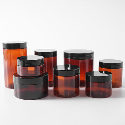 Premium Plastic Cream Jars with Lids Colors Plastic Bottle Brown Pet Jar for Food Packaging with High Quality