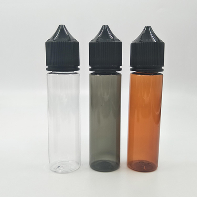 Bottiglia di liquido E trasparente a forma rotonda da 60 ml per imballaggi di succo di vape