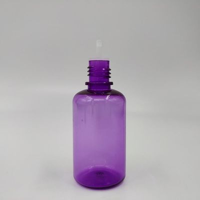 Bottiglia di liquido a prova di bambino da 18 mm a collo con forma rotonda e superficie di stampa a schermo