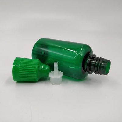 Bottiglia di liquido a prova di bambino da 18 mm a collo con forma rotonda e superficie di stampa a schermo