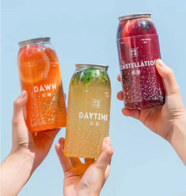 Good Selling Customized Juice Cans Juice Packaging Cans Empty Plastic Beverage Can Easy Open Lid with Free Sample