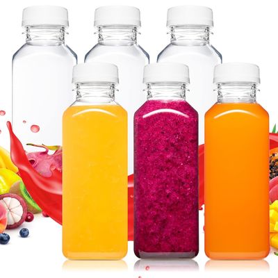 Bottiglia riutilizzabile per succo da asporto trasparente e personalizzabile per shot di succo aziendali