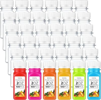Bottiglie di succo in plastica quadrate più vendute Bottiglie di succo quadrate piatte con tappo in alluminio Bottiglie di succo monouso in PET di alta qualità