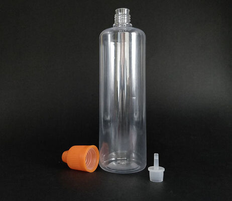 Bottiglia rotonda trasparente per e-liquid serigrafata, adatta per etichettatura personalizzata e soluzioni di packaging nel settore del vaping