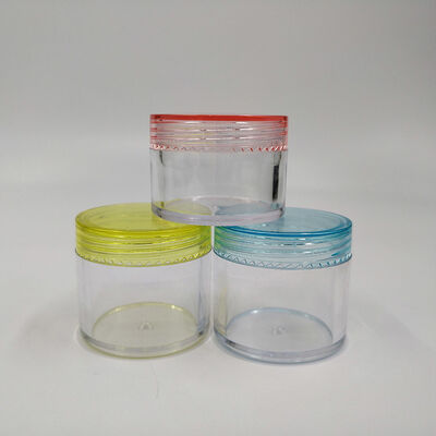 Contenitori di vasetti di plastica di 65 mm di diametro che offrono capacità 2 oz 3 oz 4 oz 5 oz 6 oz 7 oz 8 oz inclusa sigillatura sensibile alla pressione progettata per l'imballaggio