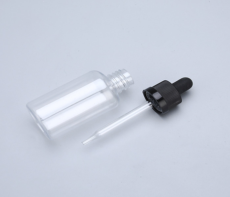 Bottiglie di plastica trasparente nera da 1 oz