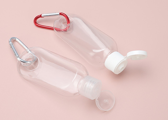 il prodotto disinfettante di plastica della mano di viaggio di 15mm 20mm imbottiglia la catena chiave 30ml 50ml 60ml