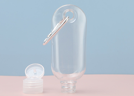 il prodotto disinfettante di plastica della mano di viaggio di 15mm 20mm imbottiglia la catena chiave 30ml 50ml 60ml