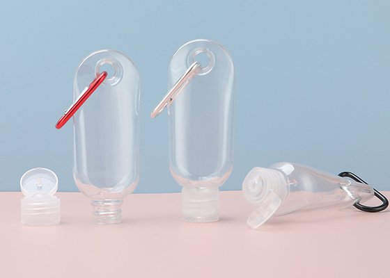 il prodotto disinfettante di plastica della mano di viaggio di 15mm 20mm imbottiglia la catena chiave 30ml 50ml 60ml