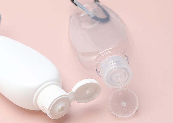 bottiglie di plastica a catena chiave del prodotto disinfettante della mano di viaggio di compressione 50ml con Flip Top Cap