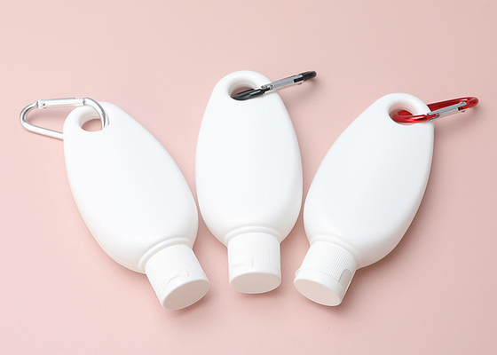 bottiglie di plastica a catena chiave del prodotto disinfettante della mano di viaggio di compressione 50ml con Flip Top Cap