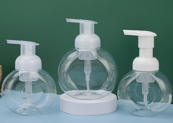 Flacone con pompa in schiuma con logo stampato, superficie bianca opaca, confezione per sapone liquido, igienizzante e detergente mani schiumogeno